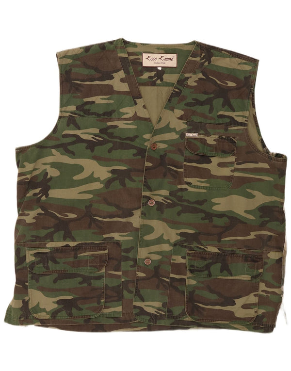 ESSE EMME Chaleco utilitario para hombre UK 44 2XL Camuflaje caqui