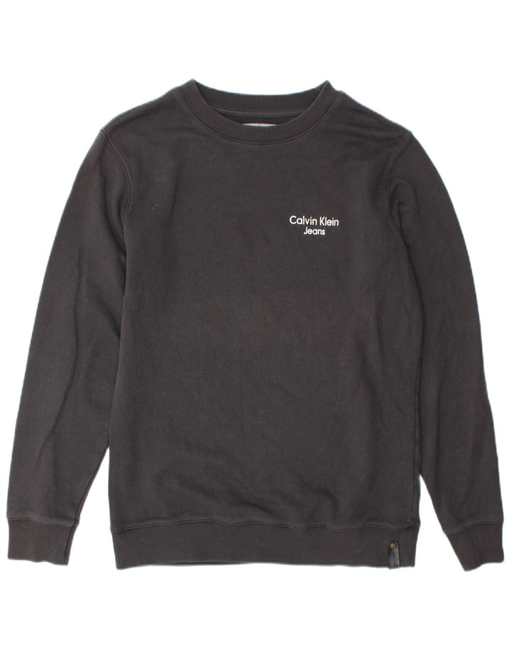 Calvin Klein Jeans Hombre Regular Fit Sudadera Jersey Pequeño Algodón Gris