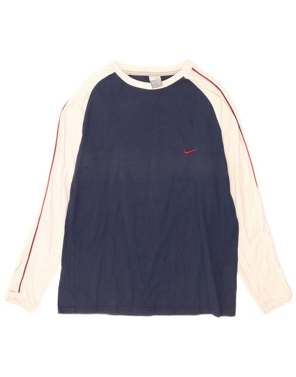 Nike Camiseta de manga larga para hombre UK 42/44 Large Azul marino Colorblock