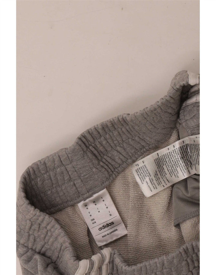 Pantalones cortos deportivos Adidas para hombre de algodón moteado gris medio