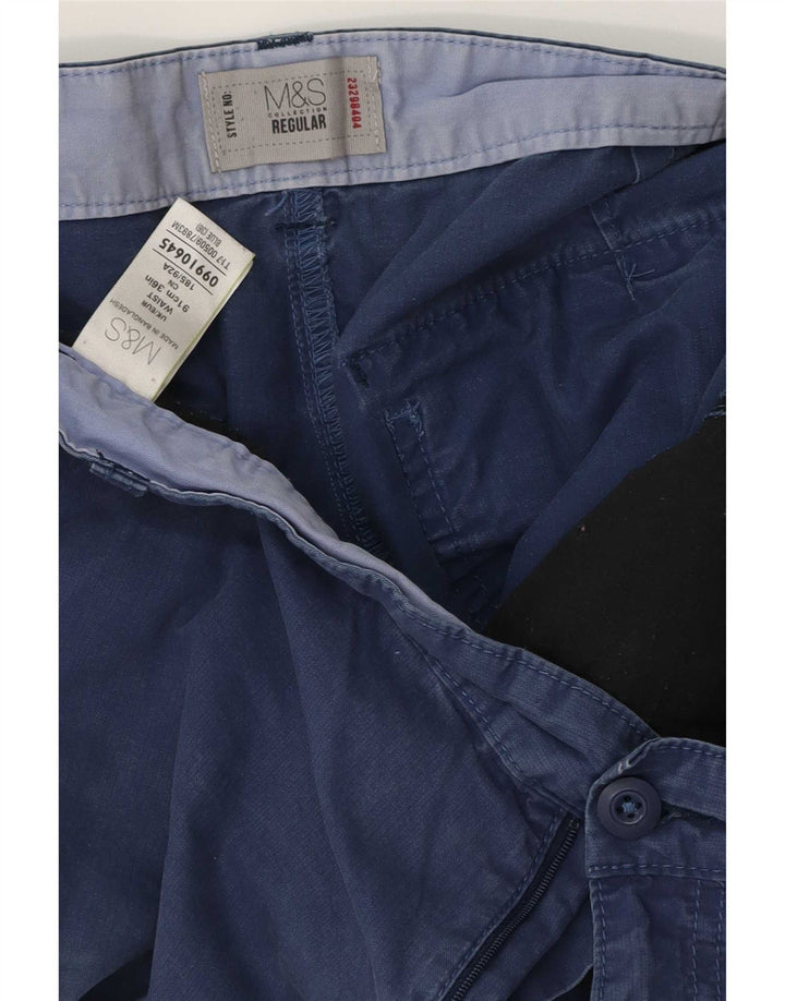 Marks & Spencer Pantalones cortos tipo cargo regulares para hombre W36 Algodón azul grande