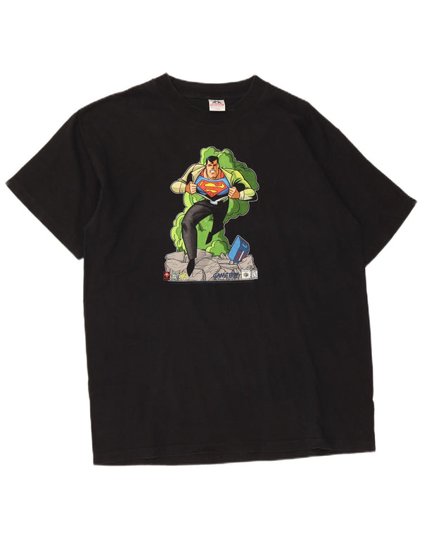 Vintage Hombres Superman 64 Nintendo 1999 Camiseta Top XL Algodón Negro