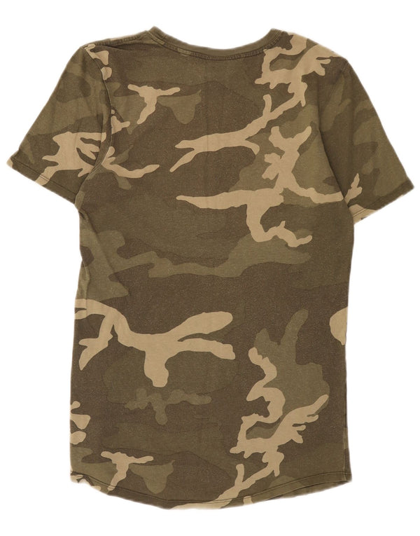 Nike Camiseta gráfica para hombre Top Small Khaki Camuflaje Algodón