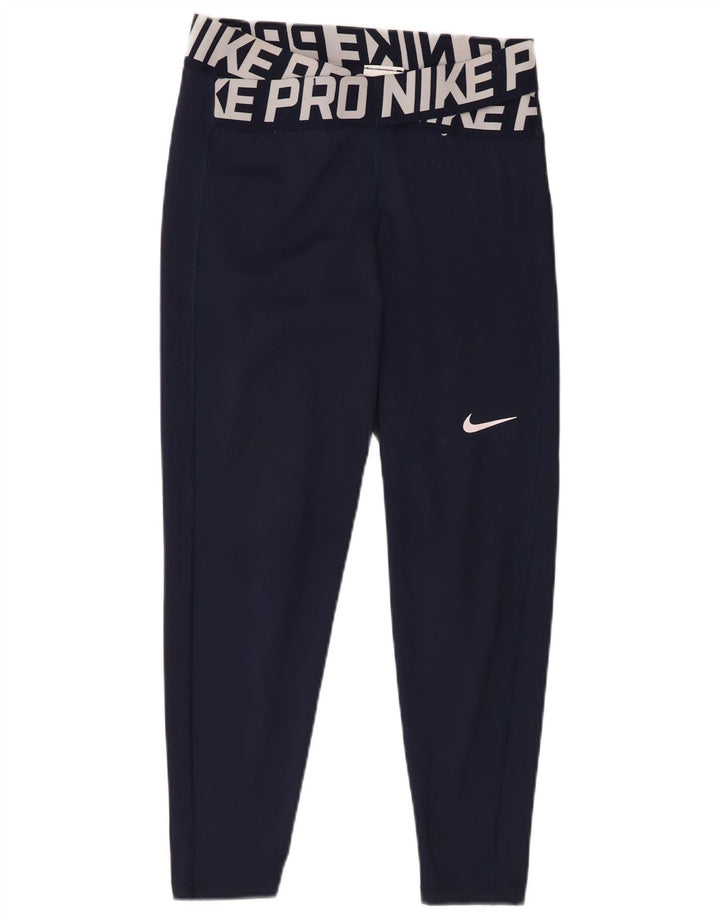 Nike Leggings Dri Fit Graphic para mujer UK 44 Mediano Azul marino Poliéster
