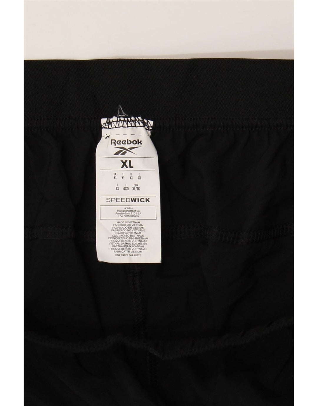 Reebok Pantalones cortos deportivos para hombre XL Poliéster negro