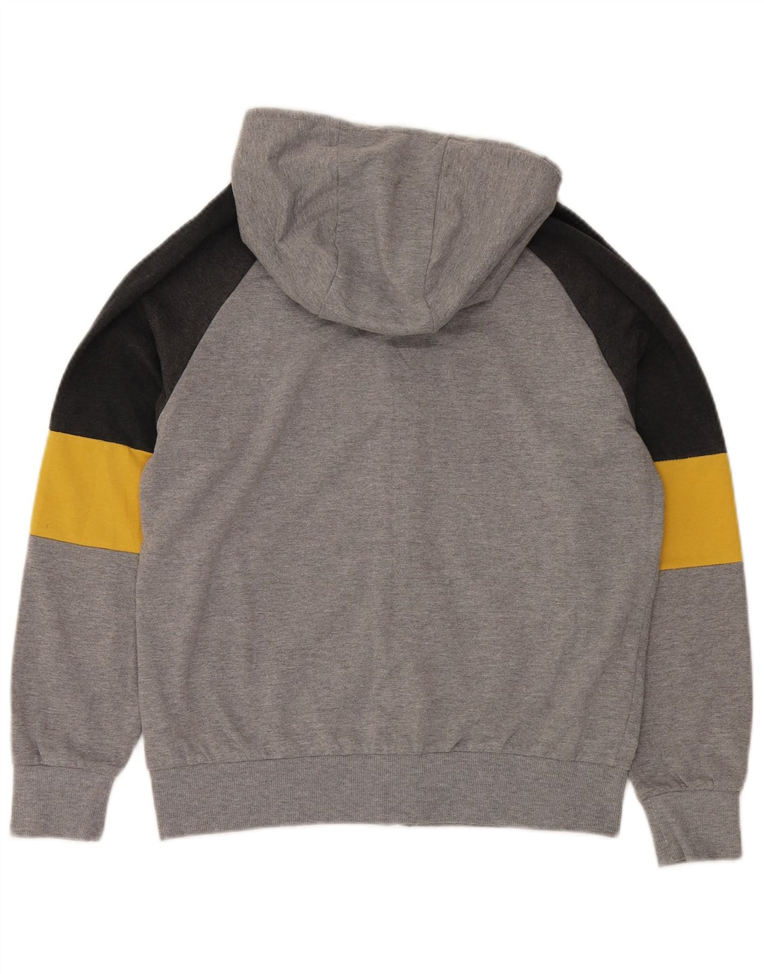 UMBRO Sudadera con capucha y cremallera para hombre de algodón gris medio con bloques de color