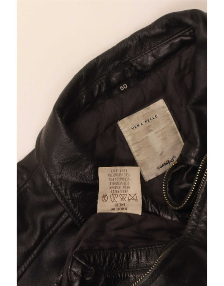 Conbipel Chaqueta de cuero para hombre IT 50 Grande Negro