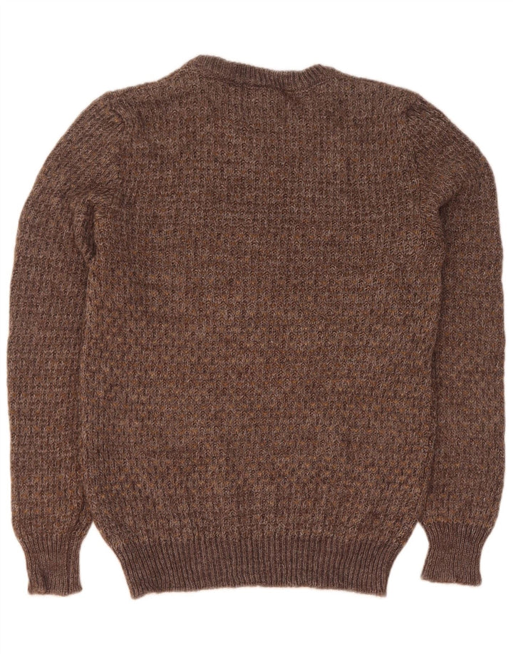 Mistral - Jersey de cuello redondo para hombre, talla grande, lana marrón
