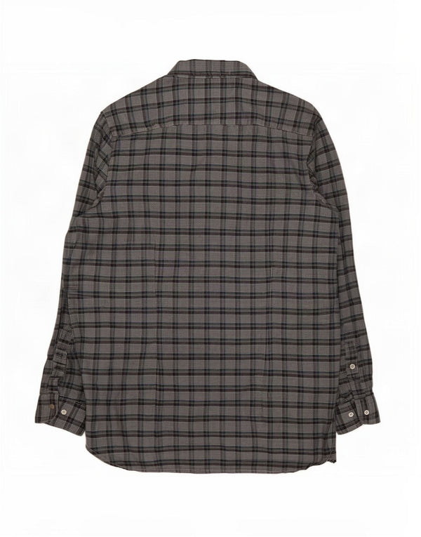 Tommy Hilfiger Camisa de franela ajustada para hombre 2XL Algodón a cuadros gris