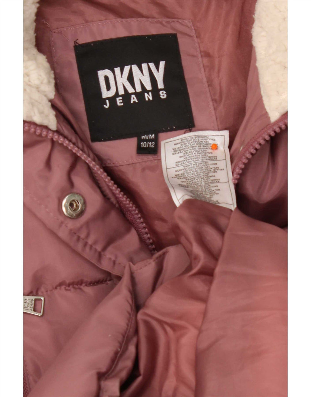 Dkny Abrigo Acolchado Con Capucha Niña 10-11 Años Rosa Medio Poliéster
