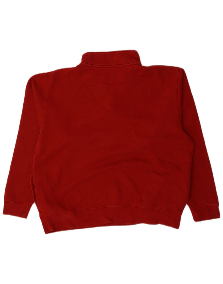 L.L.Bean Sudadera con Cuello y Cremallera para Hombre Jersey Grande de algodón Rojo