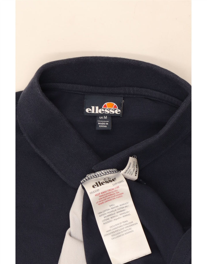 Ellesse Polo para hombre de algodón color block en azul marino medio