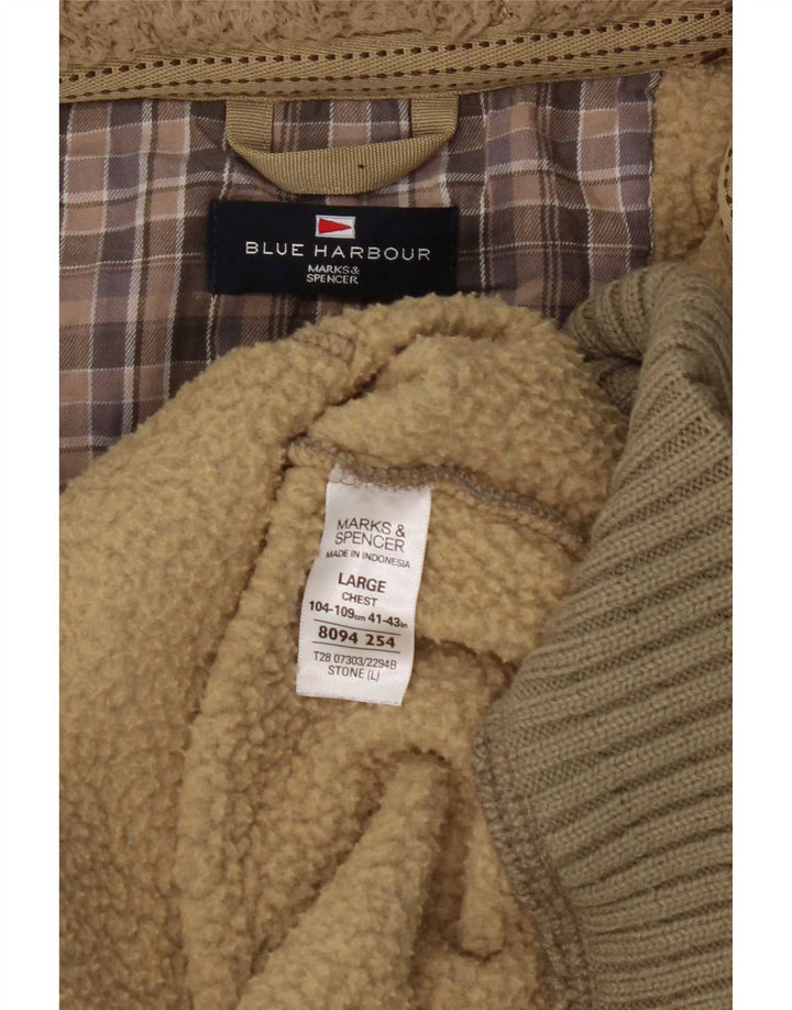 Marks & Spencer - Sudadera con capucha para hombre, color azul, con cremallera, color caqui, poliéster