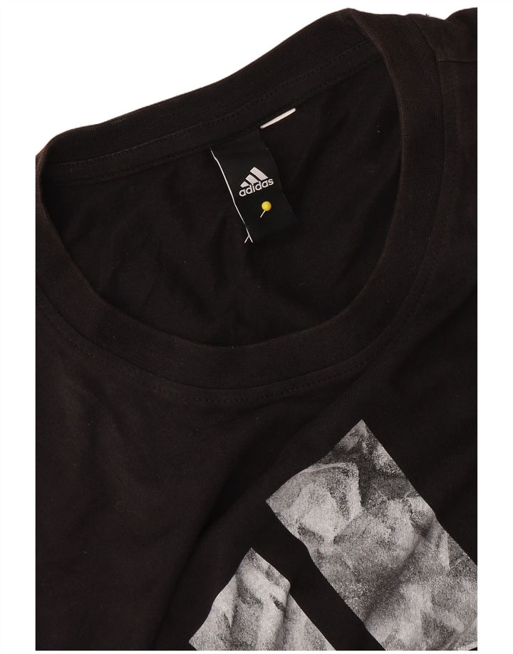 Adidas Hombre Camiseta Gráfica Top Medium Black Colorblock
