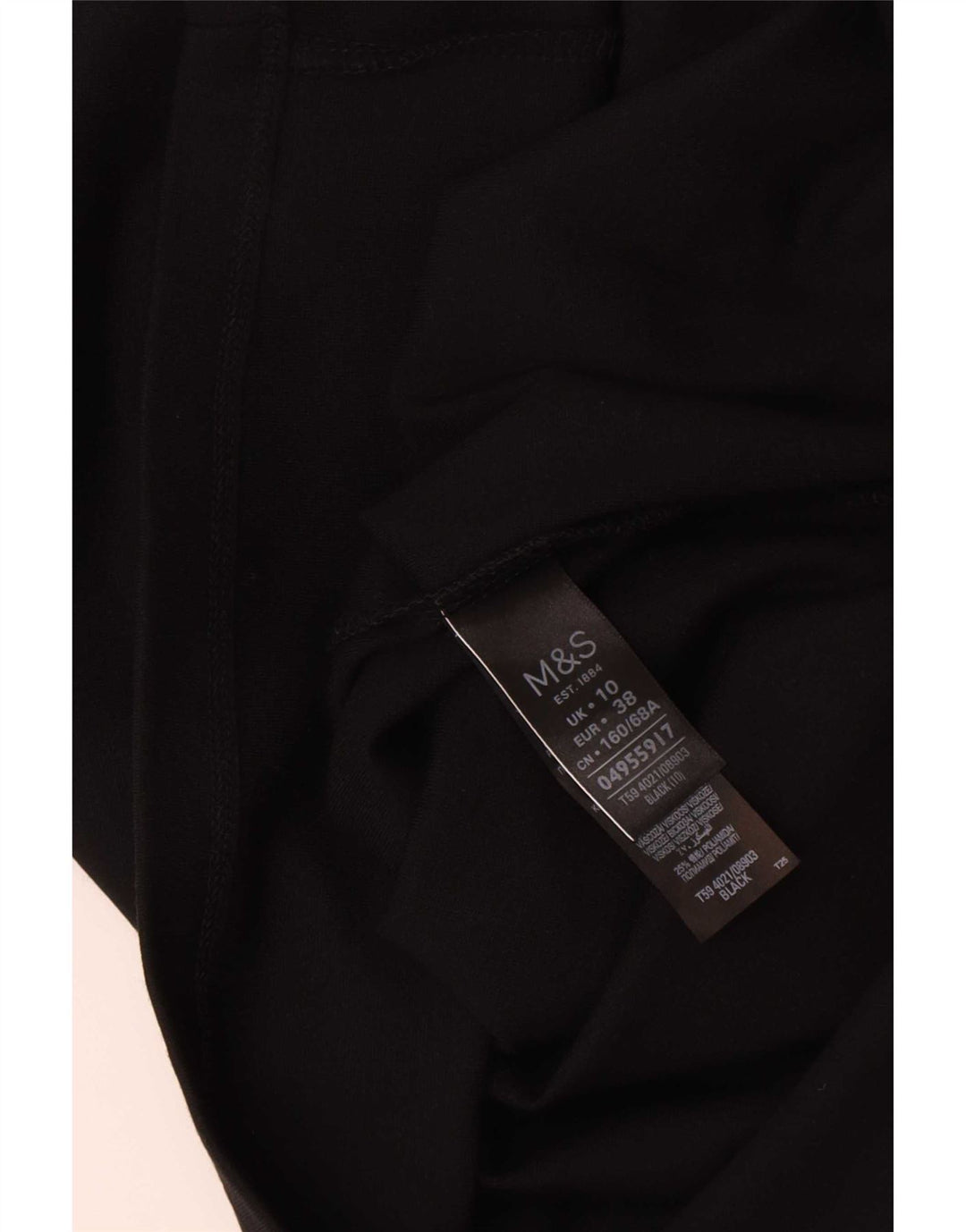 Marks & Spencer Falda midi para mujer UK 10 Small W30 Viscosa negra