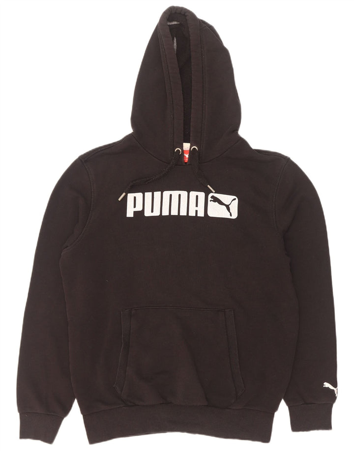 Puma Sudadera con capucha gráfica para hombre, talla pequeña, color negro