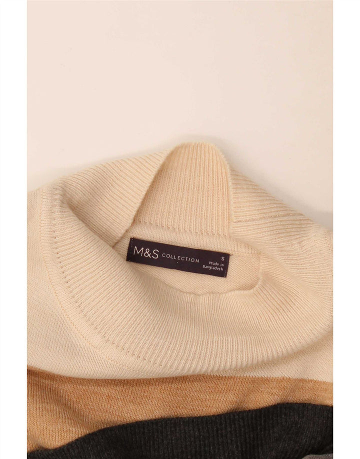 Marks & Spencer Suéter con Cuello Alto para Mujer UK 10 Small Multicolor
