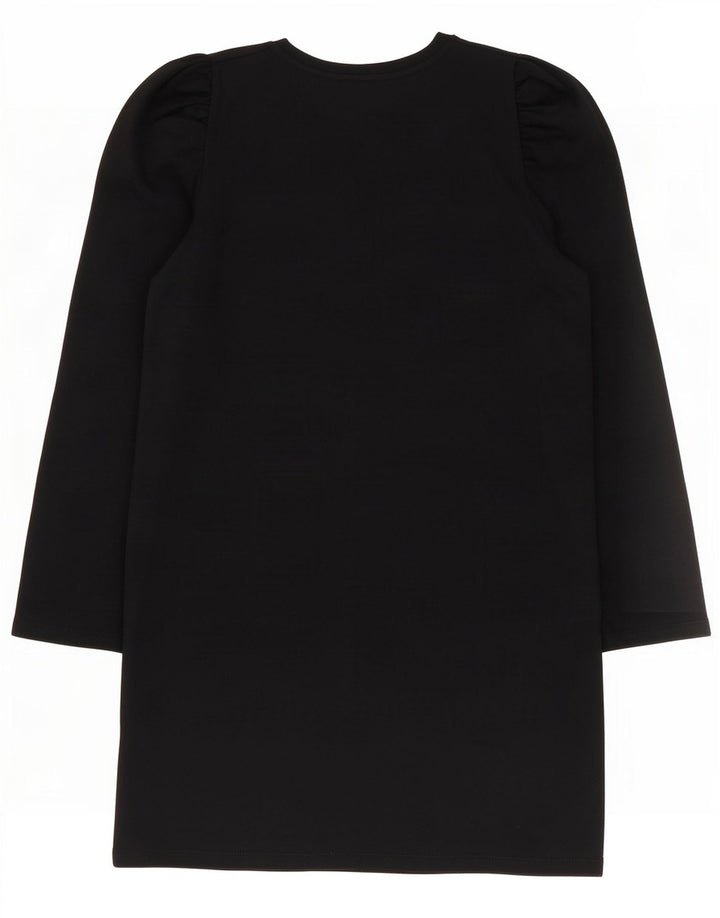 Zara Vestido recto de manga larga para mujer UK 44 Algodón negro mediano