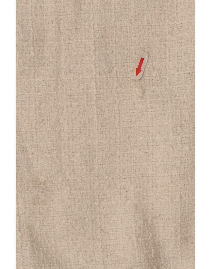 Zara Mujer Pantalón Casual Recto Grande W30 L31 Poliéster Blanco