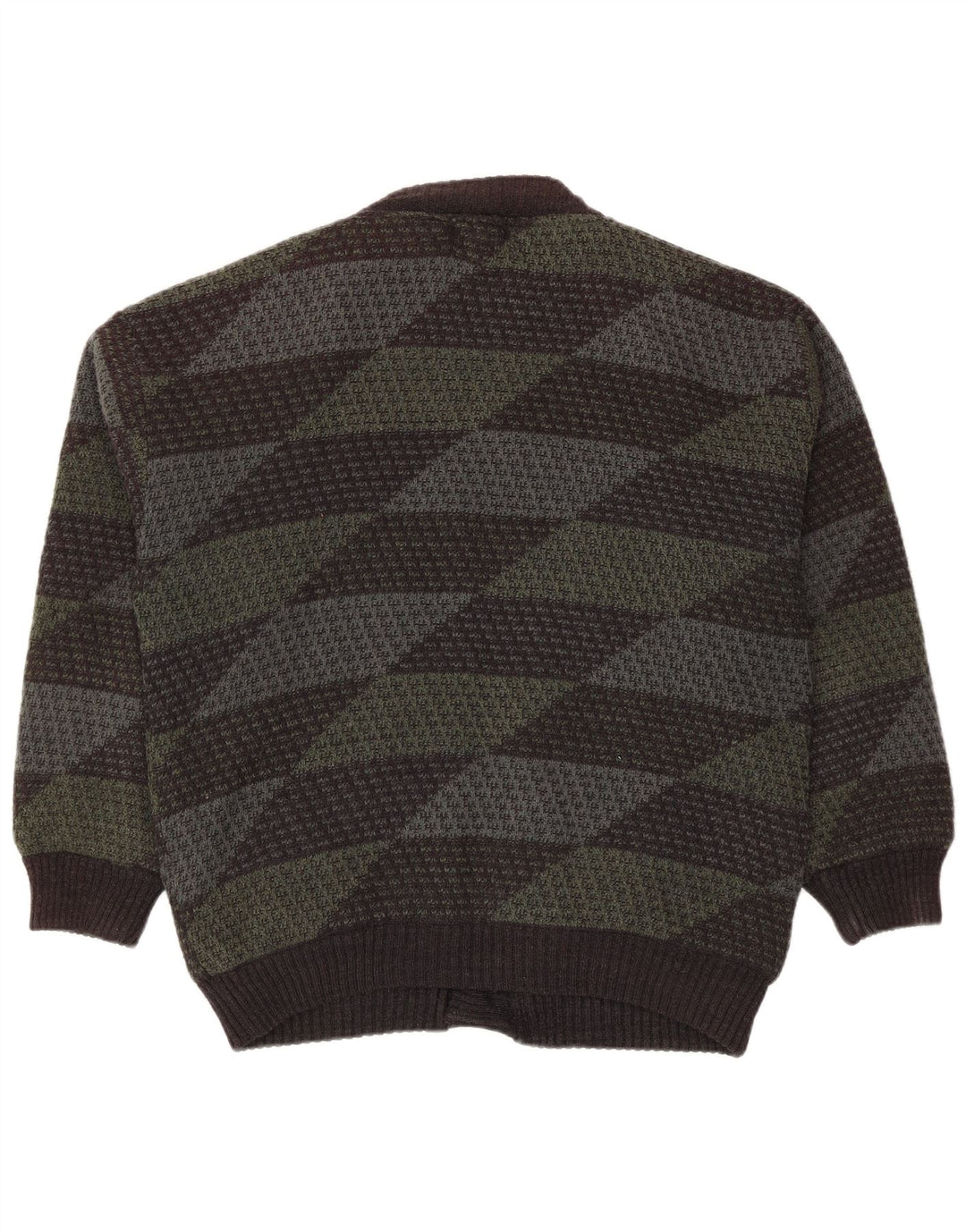 Mark Adam Suéter tipo cárdigan para hombre IT 48/50 Poliacrílico geométrico verde medio