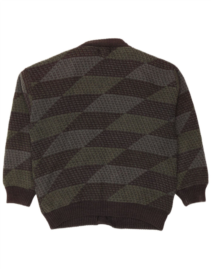 Mark Adam Suéter tipo cárdigan para hombre IT 48/50 Poliacrílico geométrico verde medio