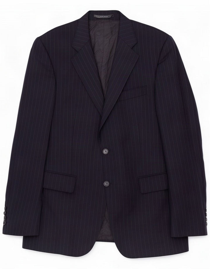 Jaeger Chaqueta tipo blazer de 2 botones para hombre UK 40 Large Azul marino a rayas