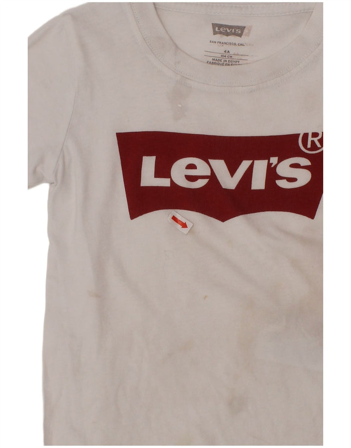 LEVI'S Camiseta gráfica para niño 3-4 años Blanco Algodón