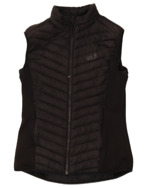 Jack Wolfskin Chaleco acolchado para mujer UK 12 Mediano Negro Poliéster