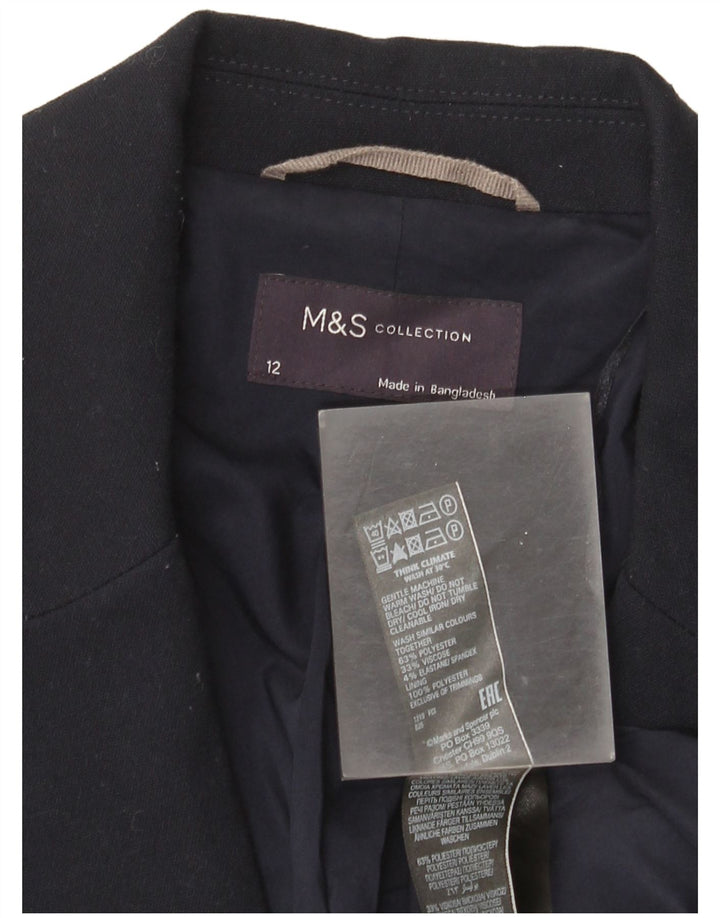 Marks & Spencer Chaqueta tipo blazer con 1 botón para mujer, talla 44, talla mediana, azul marino