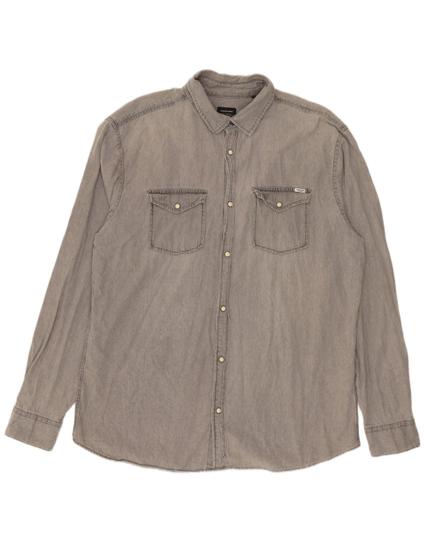 Camisa Jack & Jones Hombre 2XL Algodón Gris
