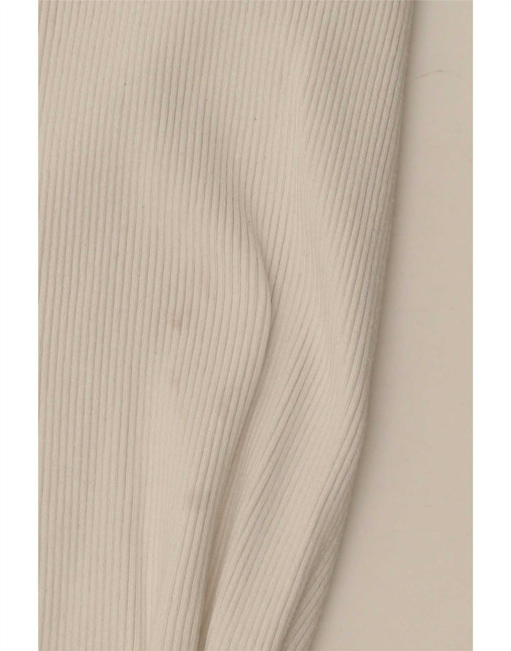 Zara Mujer Chaleco Top UK 8 Small Viscosa Blanca