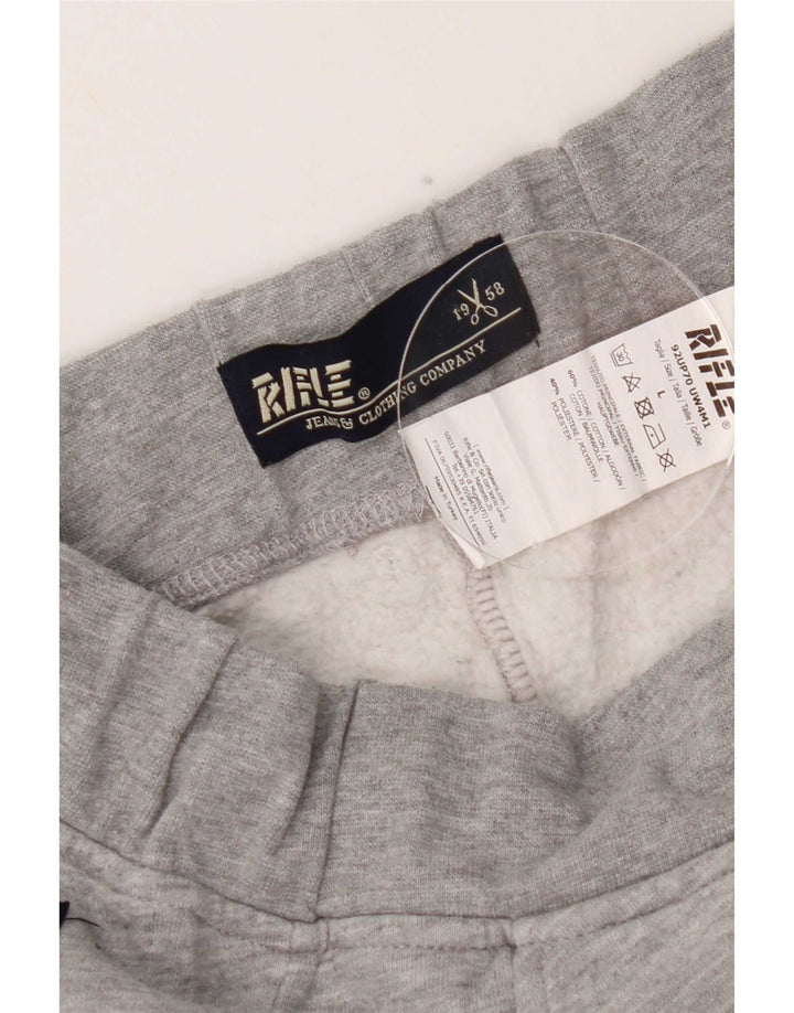 Rifle Pantalones De Chándal Para Hombre Joggers Large Gris Algodón
