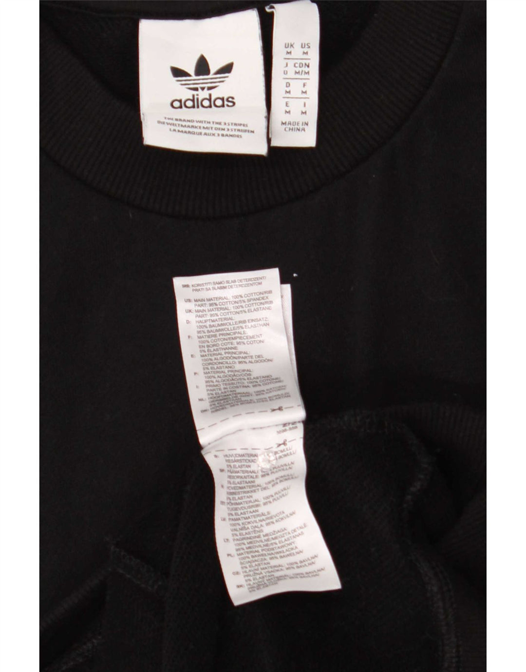 Adidas Hombre Sudadera Jumper Medium Negro Algodón