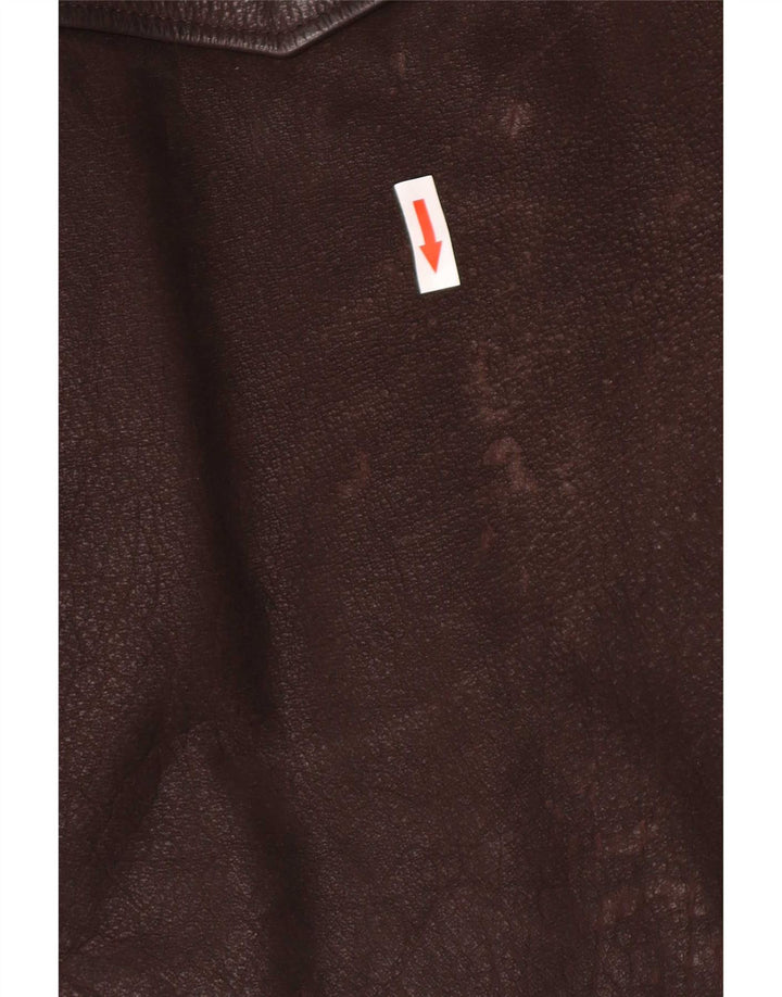 Vintage chaqueta de cuero para hombre Reino Unido 38 cuero marrón medio