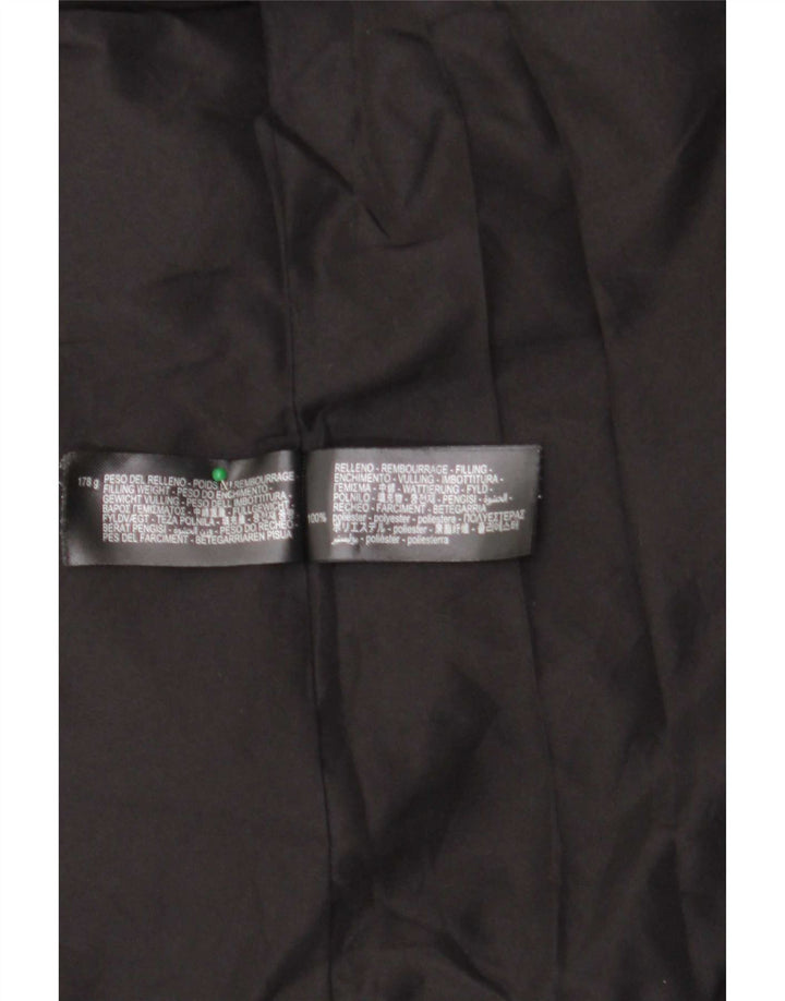 Zara Mujer Chaqueta Acolchada Con Capucha UK 46 Grande Poliéster Negro