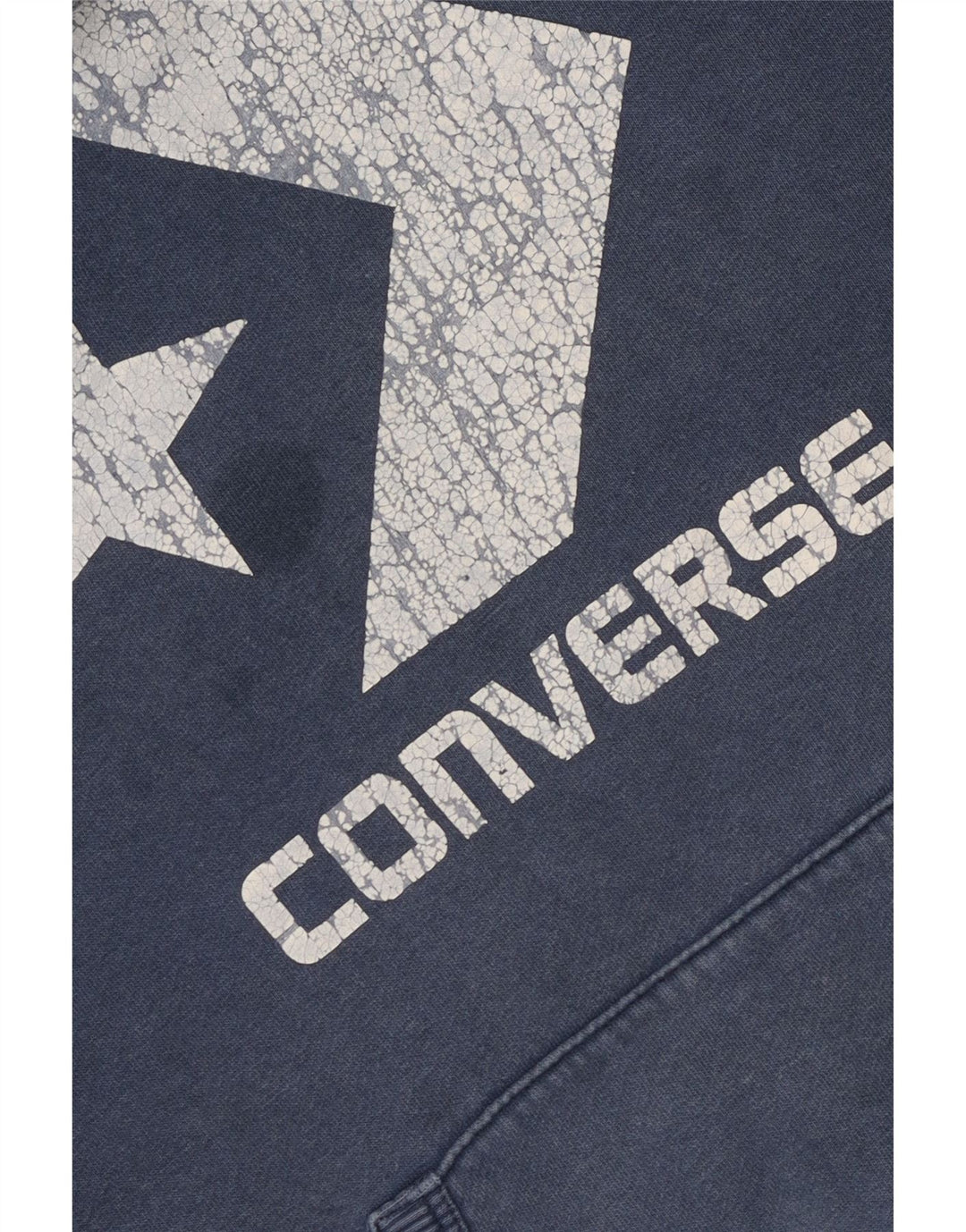 CONVERSE Hombre Sudadera con capucha gráfica Jersey Pequeño Algodón azul