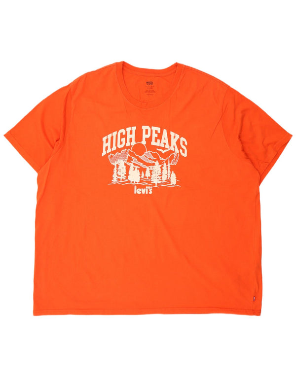Levi's Camiseta gráfica de ajuste relajado para hombre Top 2XL Algodón naranja