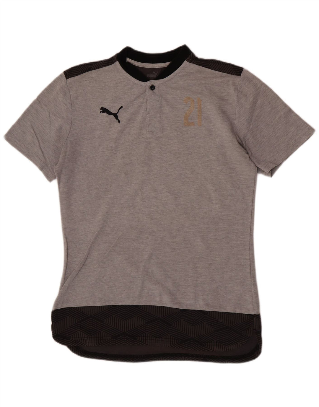 Puma Camiseta gráfica para hombre Top de algodón color block en gris medio