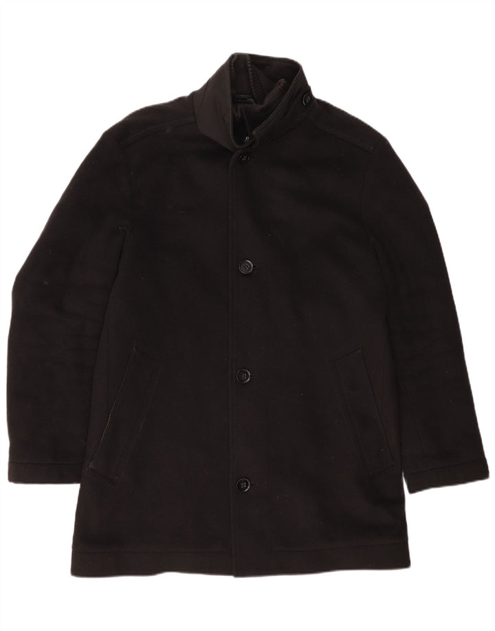 Abrigo Hugo Boss para hombre EU 48 Lana negra mediana