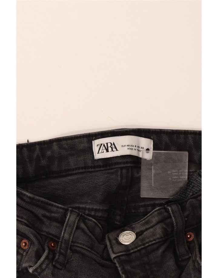 Zara Jeans Rectos Mujer EU 40 Medium W30 L26 Algodón Gris