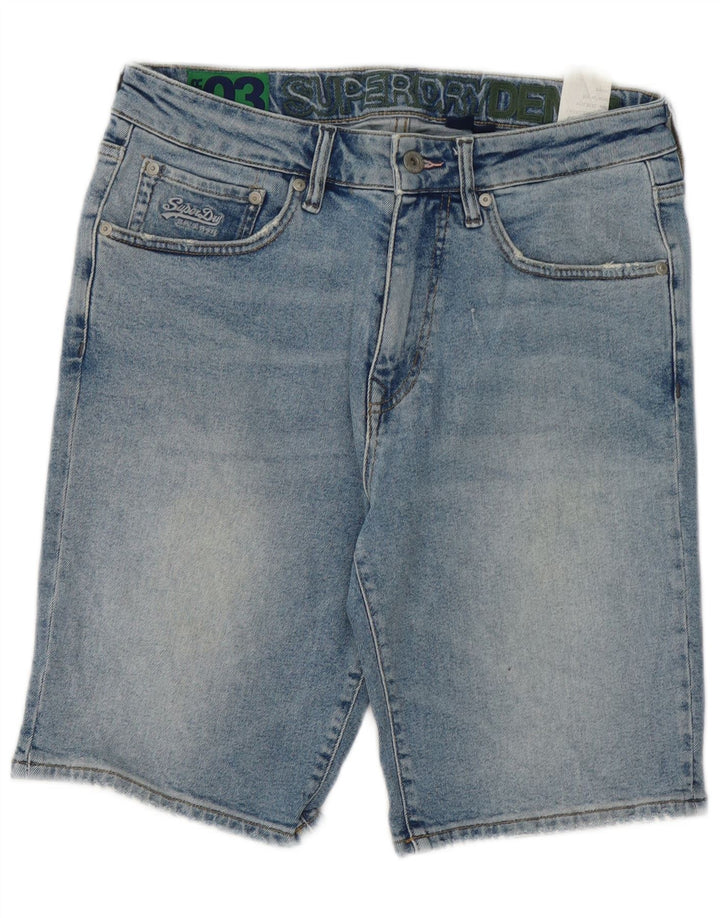 Shorts de mezclilla para hombre Superdry W32 Azul Medio Algodón