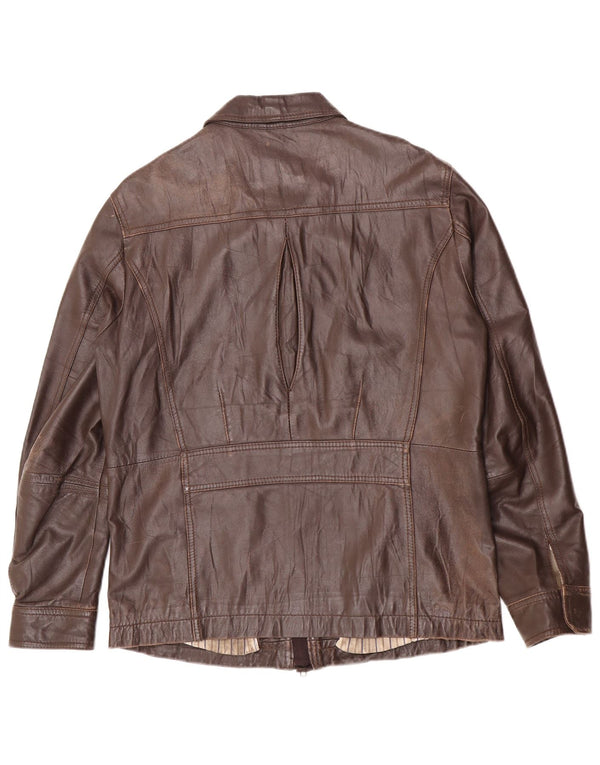 In Extenso Chaqueta de cuero para hombre UK 40 Large Brown