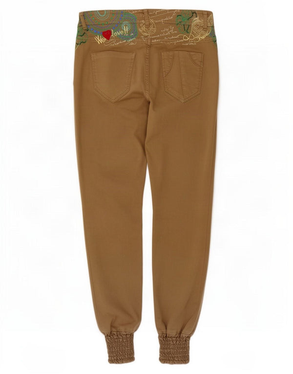Pantalones Desigual Joggers Slim Fit Casual W28 L32 Beige Geométrico