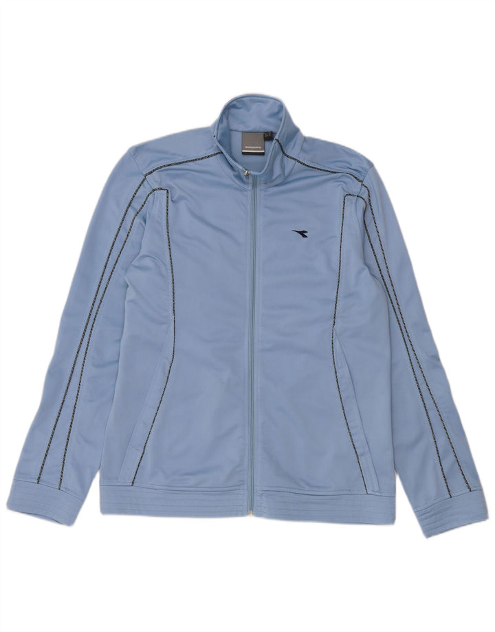 Diadora Chaqueta de chándal para mujer UK 44 Poliéster azul grande