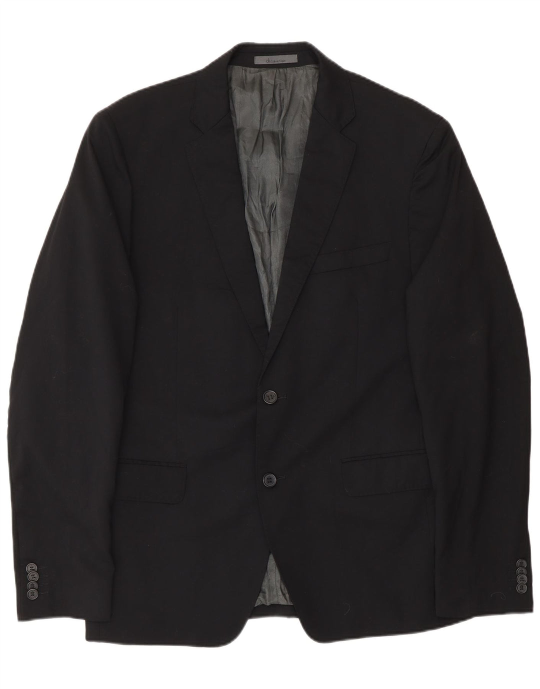 Calvin Klein Chaqueta tipo blazer de 2 botones para hombre IT 52 XL Lana virgen negra