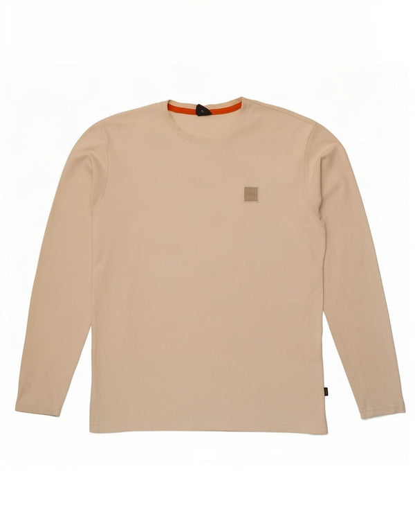 Hugo Boss Mens Top Long Sleeve Large Off White Cotton