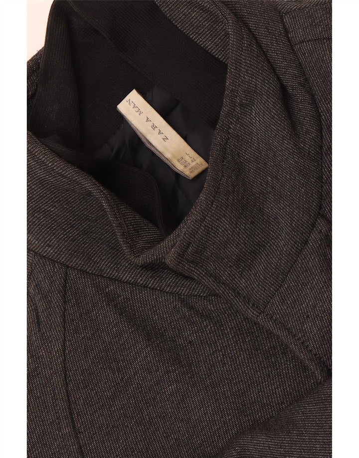 Zara Hombre Abrigo Reino Unido 40 Grande Gris