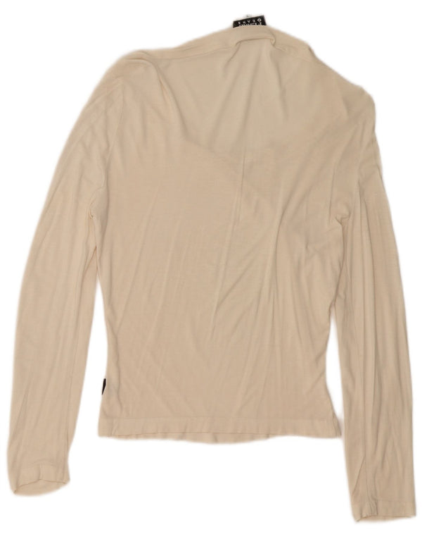 Gianfranco Ferre Top gráfico para mujer de manga larga UK 10 Small Off White