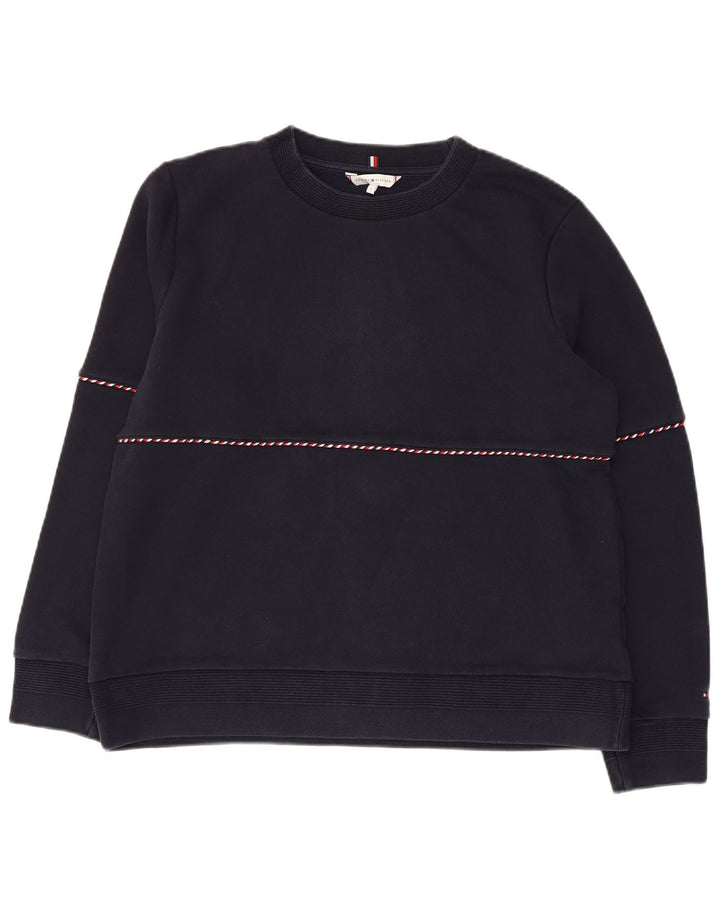 TOMMY HILFIGER Womens Sweatshirt Jumper UK 16 Large Navy Blue