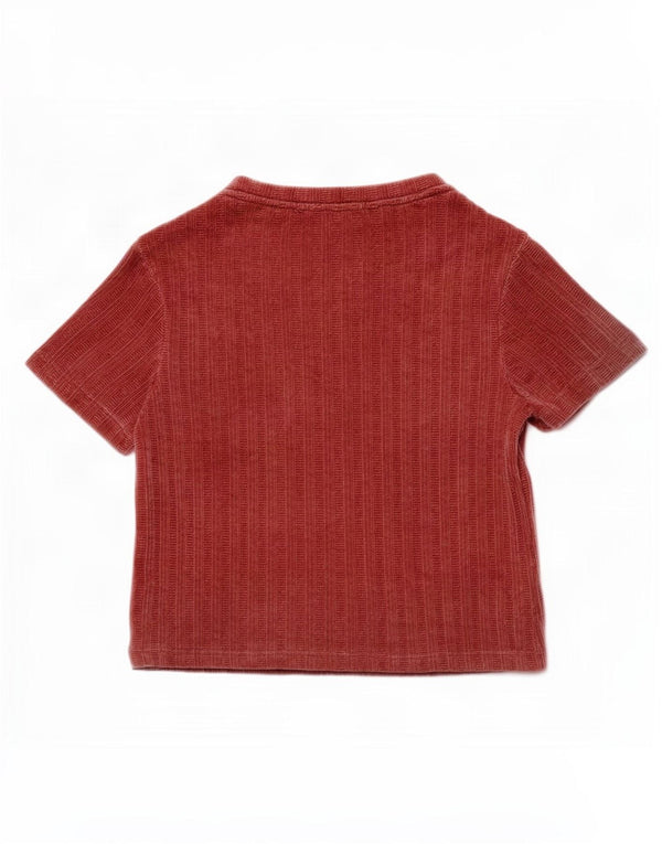Zara Blusa De Terciopelo Para Mujer Top UK 10 Small Poliéster Rojo